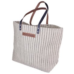 Jutová taška Ellen s koženými popruhy