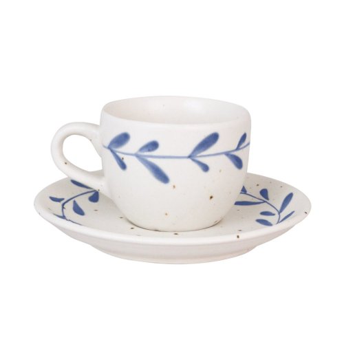 Šálek a podšálek/sada na cappuccino Viola modrý list