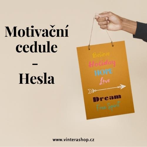 Motivační cedule Hesla