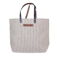 Jutová taška Ellen s koženými popruhy