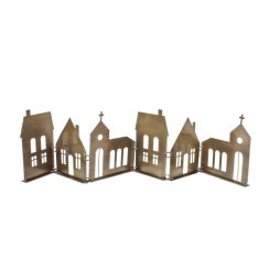 Mosazná dekorace na svíčku městečko Row City Antique Brass