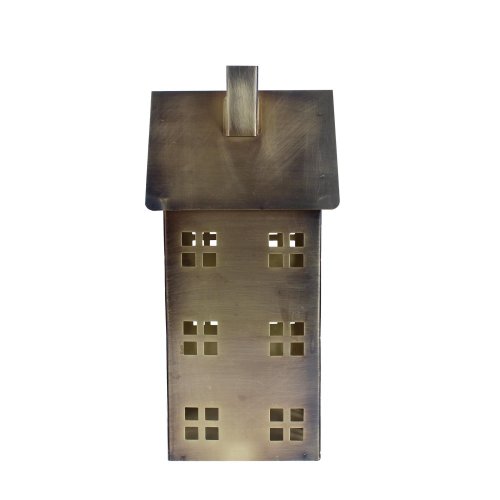 Mosazná dekorace na svíčku - Domeček s komínem velký Antique Brass