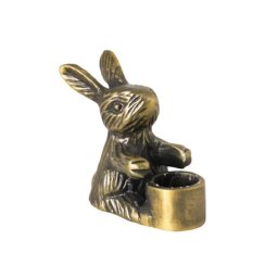Svícen ze starožitné mosazi Rabbit