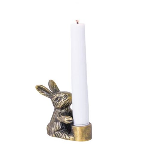 Svícen ze starožitné mosazi Rabbit