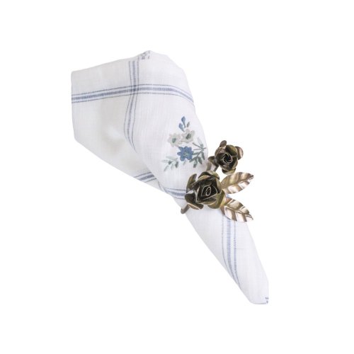 Mosazný kroužek na ubrousky Rose