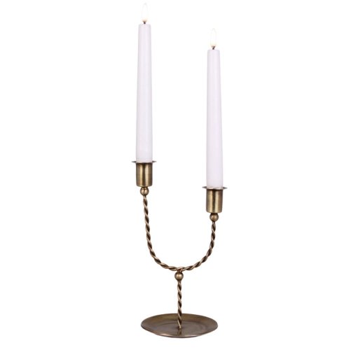 Dvouramenný svícen Estelle Antique Brass