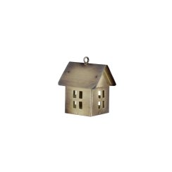 Mosazná dekorace na svíčku - Domeček malý Antique Brass
