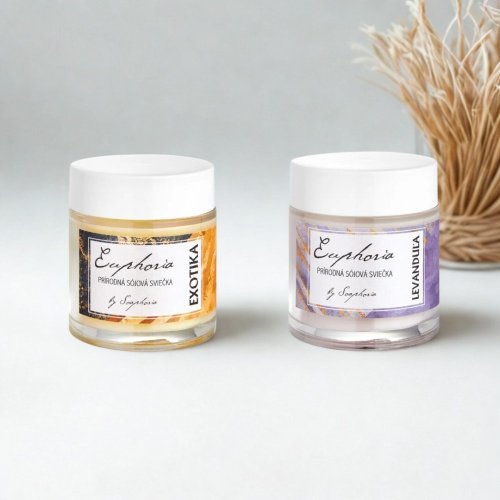 Ručně odlévaná sójová svíčka EUPHORIA - Varianta: Levandule