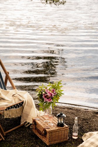 Proutěný piknikový set pro dvě osoby Vendela modrý