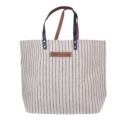 Jutová taška Ellen s koženými popruhy